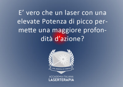 E’ vero che un laser con una elevate Potenza di picco permette una maggiore profondità d’azione?